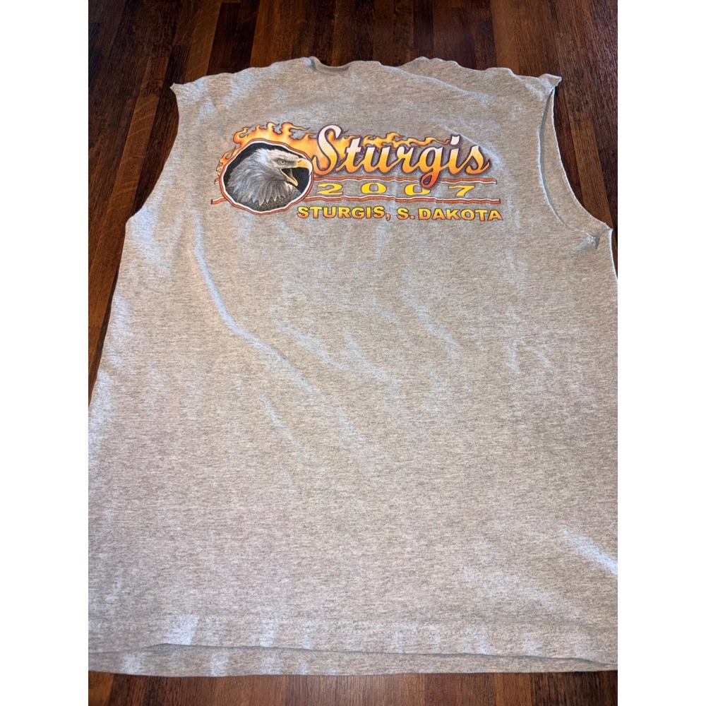 Vintage 2007 Sturgis South Dakota Motorcycle Rally Muscle Tee Cutoff Mens Medium